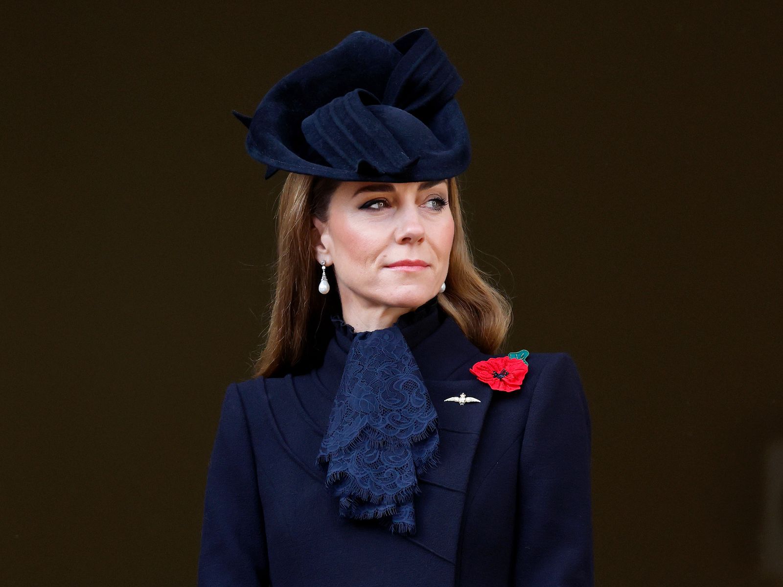 Kate Middleton wore the Collingwood diamond and pearl earrings for the National Service of Remembrance at the Cenotaph...