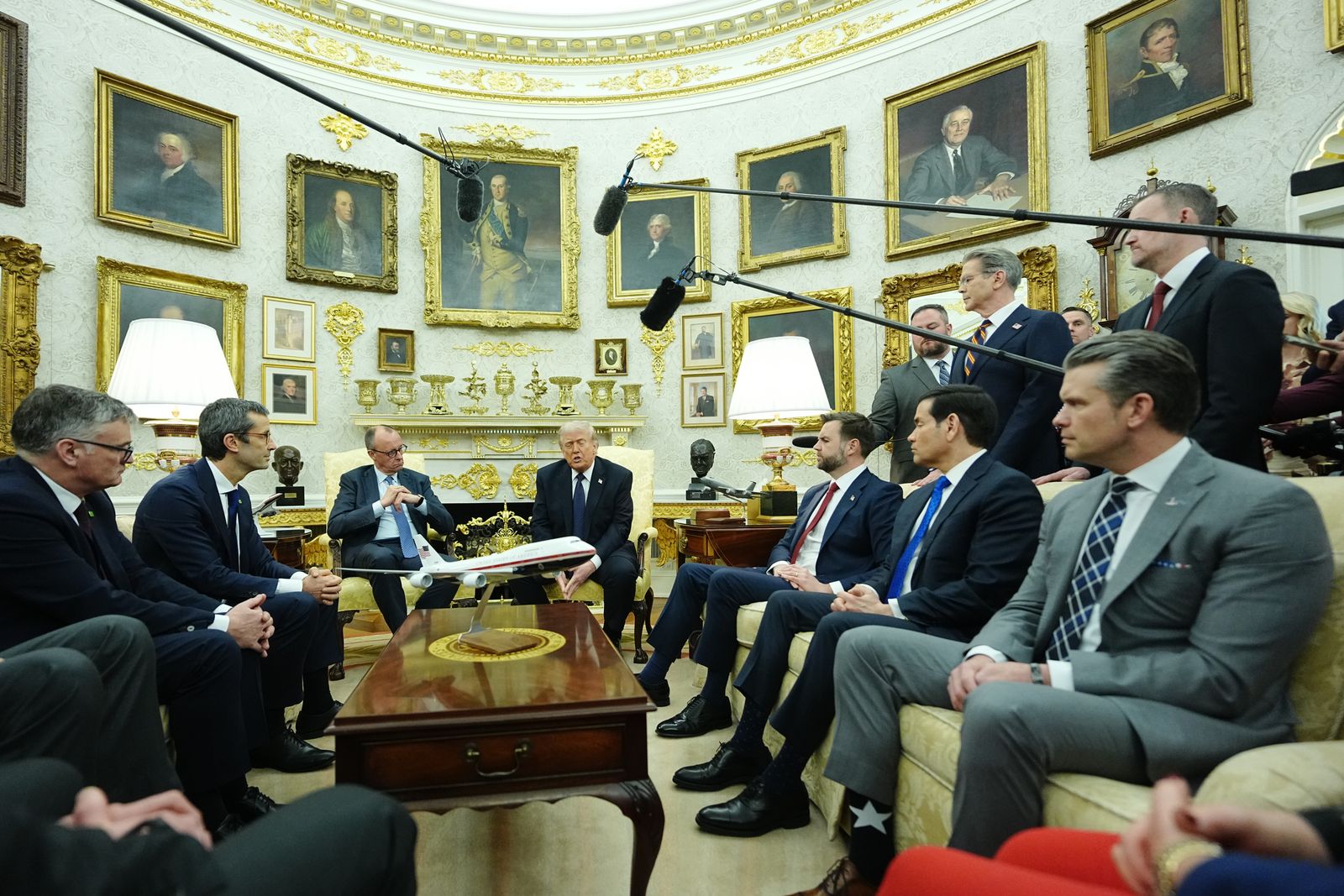 03 March 2026 USA Washington US President Donald Trump receives German Chancellor Friedrich Merz  at the White House. US...