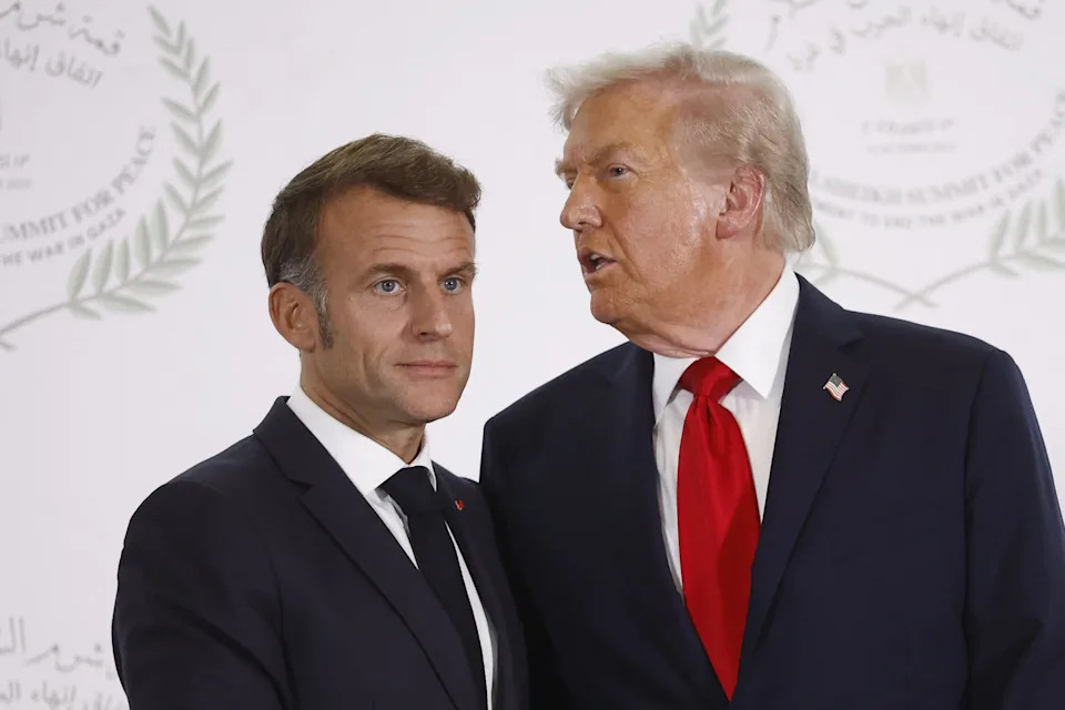 French President Emmanuel Macron has so far snubbed Trump's request for help.  / YOAN VALAT / POOL/AFP via Getty Images