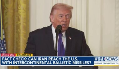 Trump says Iran could 'soon' hit US with long-range missiles :: WRAL.com