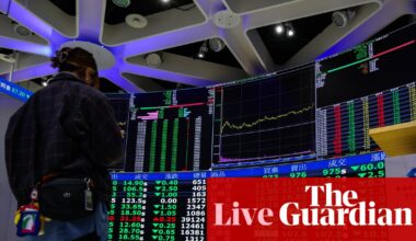 Stock markets plunge after oil surges over $100 a barrel, wiping out hopes of UK interest rate cut – business live | Business
