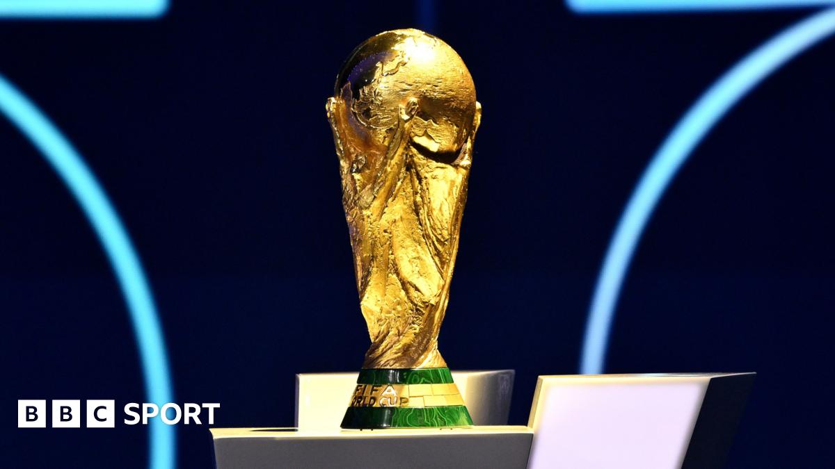 A general view of the Fifa World Cup trophy