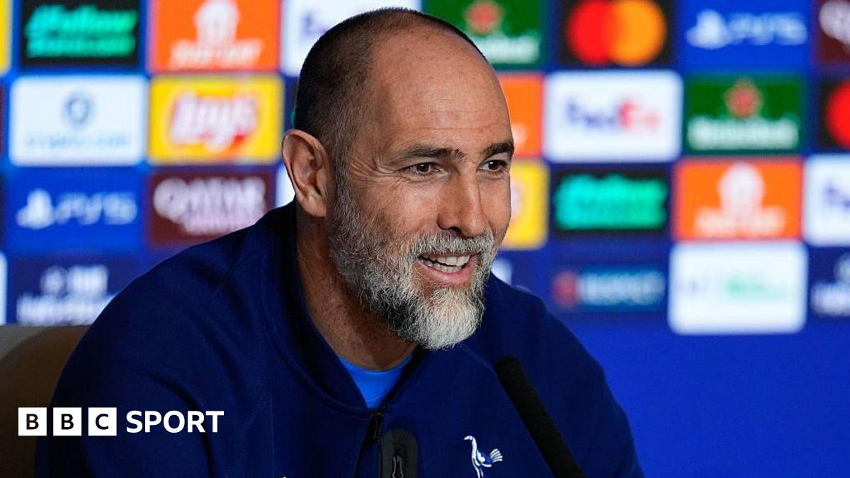 Tottenham Hotspur's interim manager Igor Tudor speaks during a news conference before his team play at Atletico Madrid