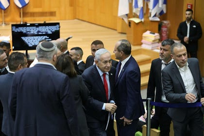 Prime Minister Benjamin Netanyahu, at the Knesset on Monday. The proposal's wording was softened under pressure from Netanyahu