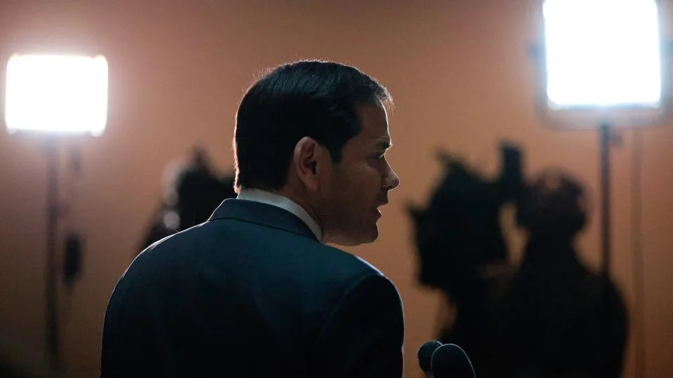 Secretary of State Marco Rubio talks to reporters at the US Capitol on March 2. - Chip Somodevilla/Getty Images
