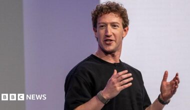 Meta chairman and chief executive Mark Zuckerberg wearing a black t-shirt