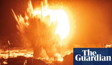 Fire breaks out after Israel strikes Gaza displacement camp – video report | Gaza