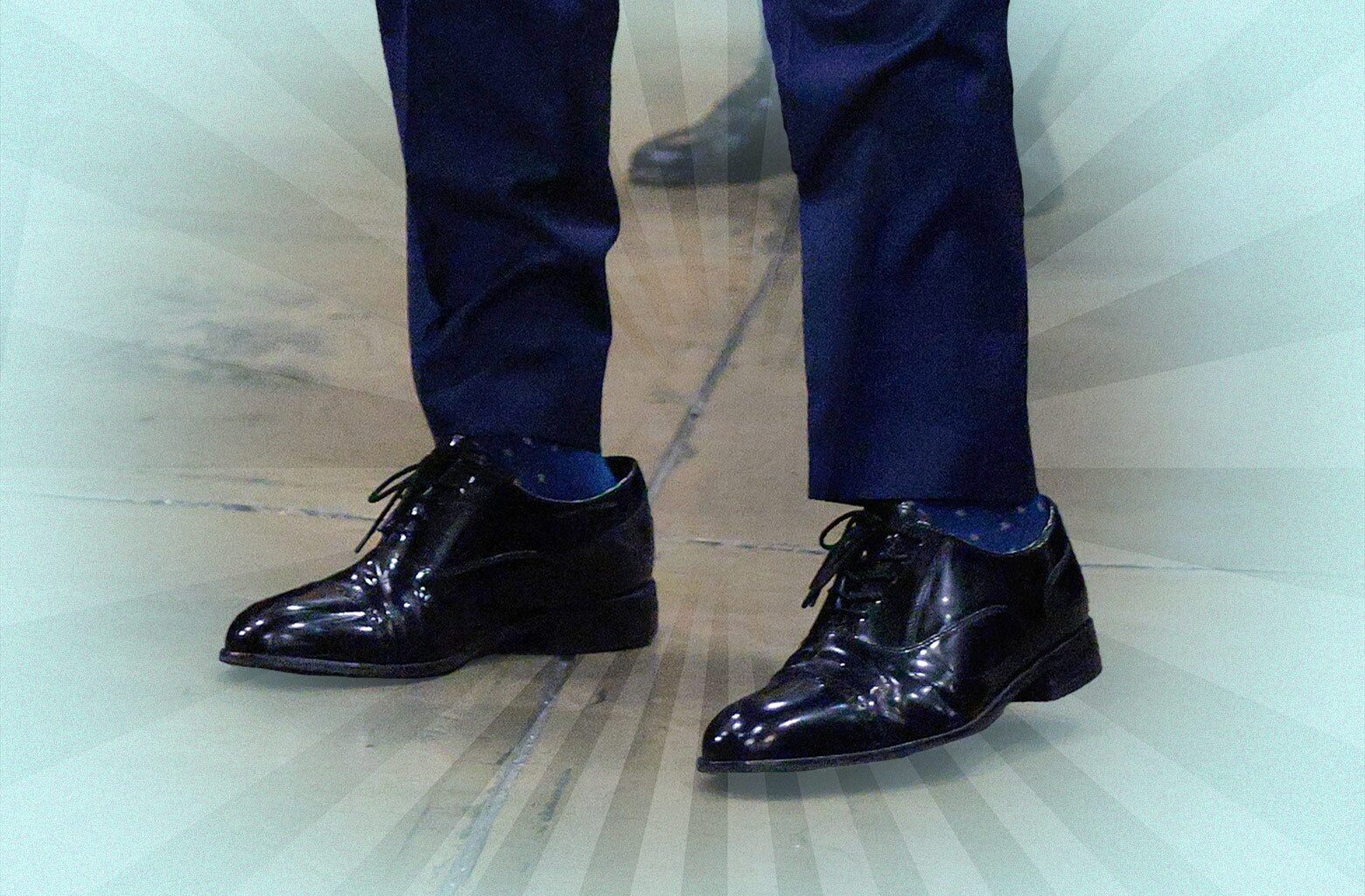 The absurd reason Marco Rubio is wearing too-big shoes.