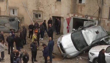 Video footage shows two people in Israel barely missing being hit by what the Israeli military said was bomblet from an Iranian cluster bomb. Emergency responders said that five others were treated from the blast. The attack came as President Trump ratcheted up pressure on Iran to agree to a peace deal to stop the war.  https://nyti.ms/40XFy7R | The New York Times