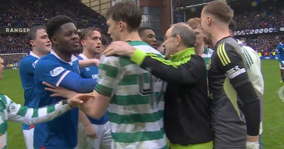 Rangers vs Celtic ends in chaos as Martin O'Neill rushes in to interven | Football | Sport