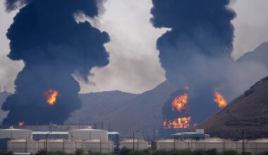 Photos: Fire at Key UAE Oil Hub Day After US Attack on Iran Oil Depot