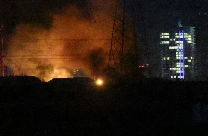 Smoke rises from Erbil International Airport after it was hit in an attack, in Erbil, Iraq, March 1, 2026. 