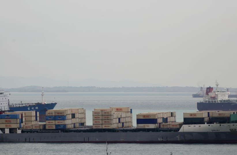 Container ship Valili carrying Islamic Republic of Iran Shipping Lines (IRISL) cargo is seen in the waters of Singapore Strait off Sentosa island February 6, 2012; illustrative.