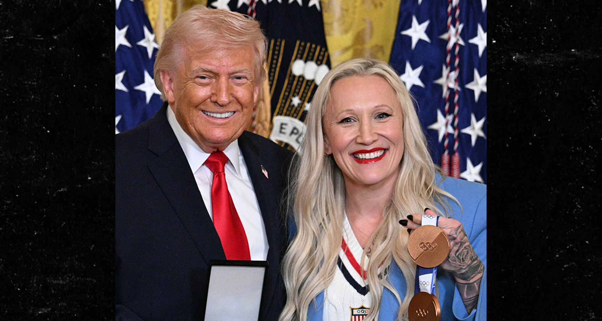 President Trump Gifted Medal By U.S. Olympian At White House