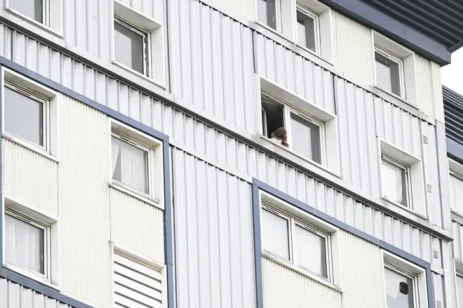 The suspect at the scene in Calder, Edinburgh