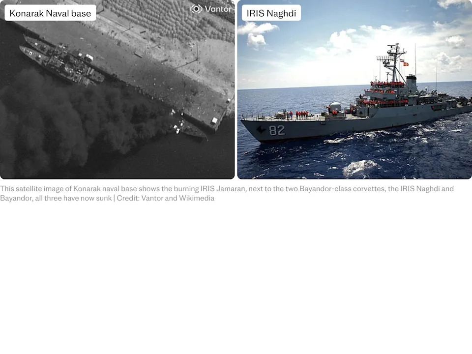 IRAN NAVY - IRIS Naghdi burns