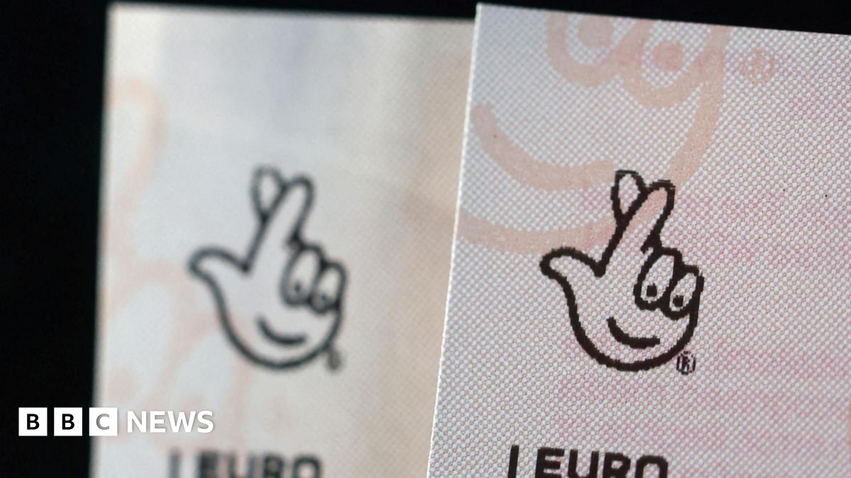 Zoomed in view of two EuroMillions tickets side-by-side, with the National Lottery logo seen at the top of both