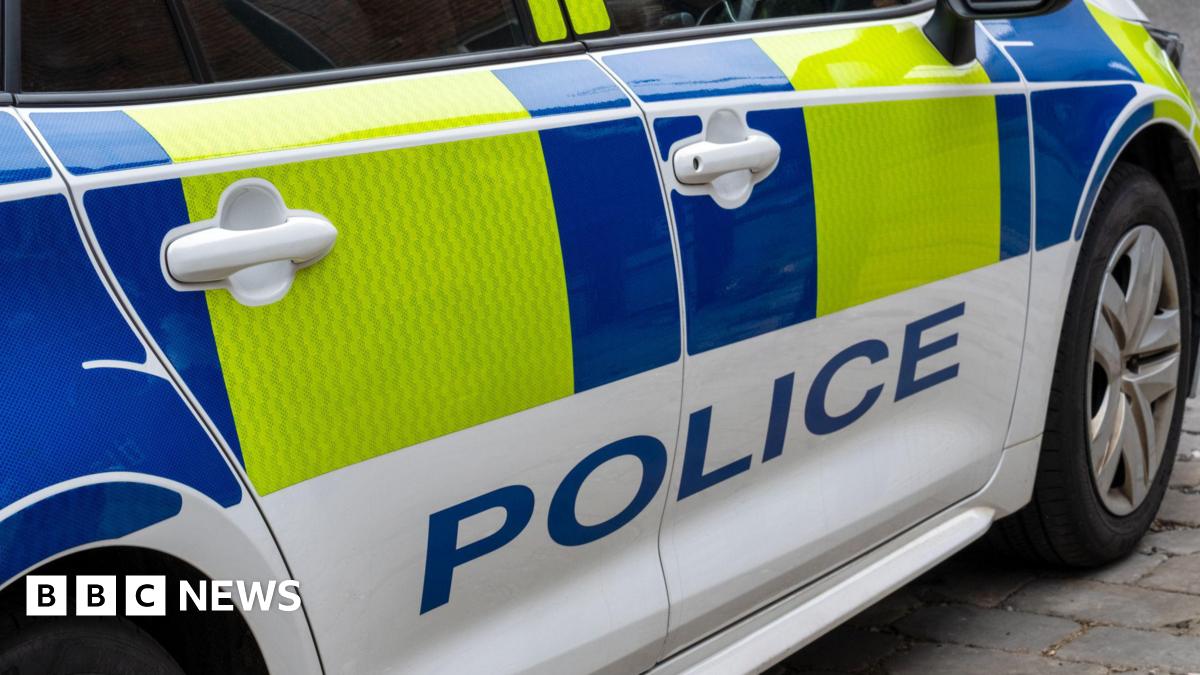 Close-up of the side of a marked Metropolitan Police car, showing blue and fluorescent yellow markings and the word “police” on the door.