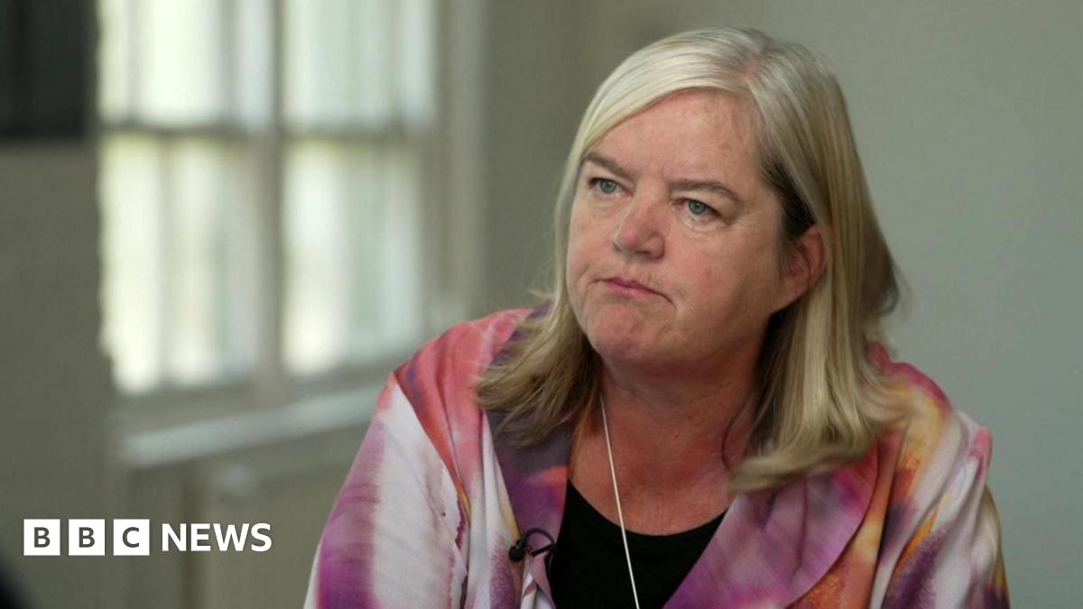 Louise Casey, Baroness Casey of Blackstock, speaking with BBC News. She is looking slightly to her right and is wearing a pink and white marbled jacket.