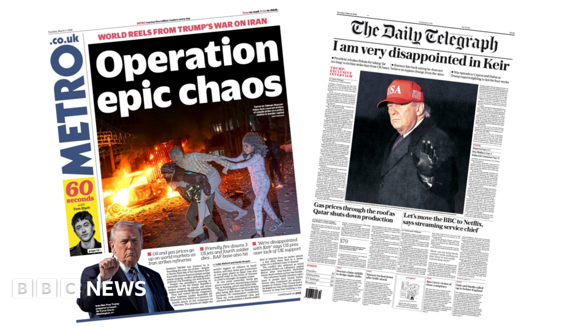 The headline on the front page of the Metro reads: “Operation epic chaos”.