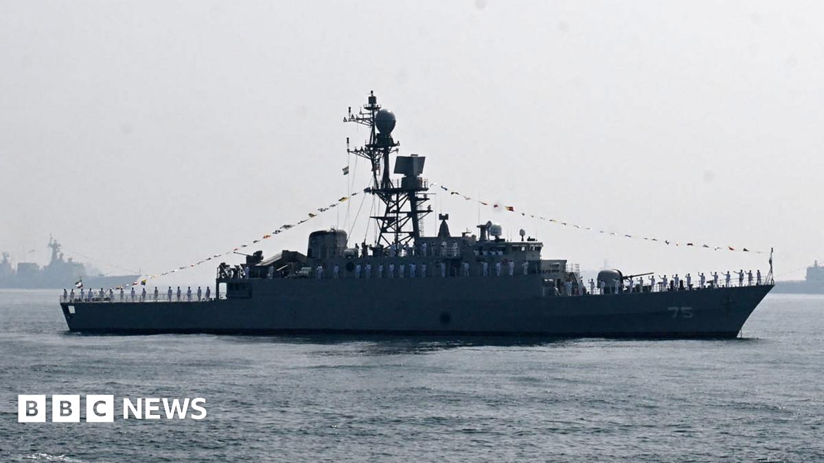 Iranian military ship the Iris Dena is pictured in the Bay of Bengal.