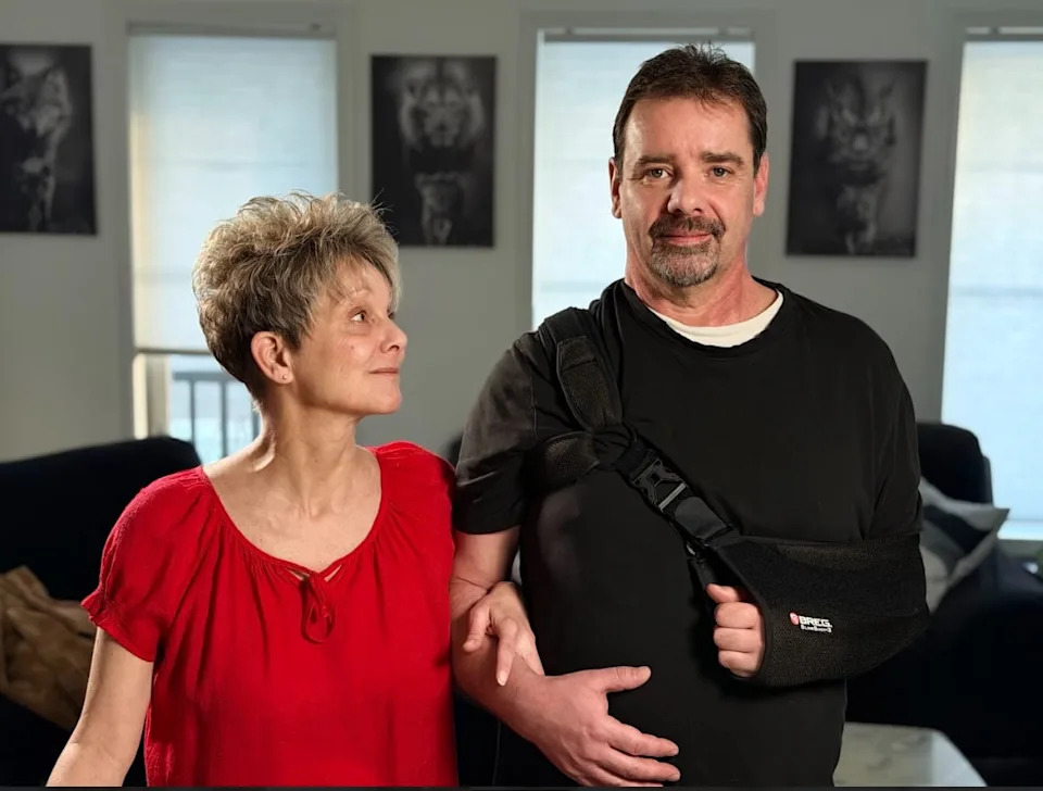 Lisa and Shawne Hopkins say it's been a struggle since the catastrophic injury to the former bottling plant worker's shoulder.