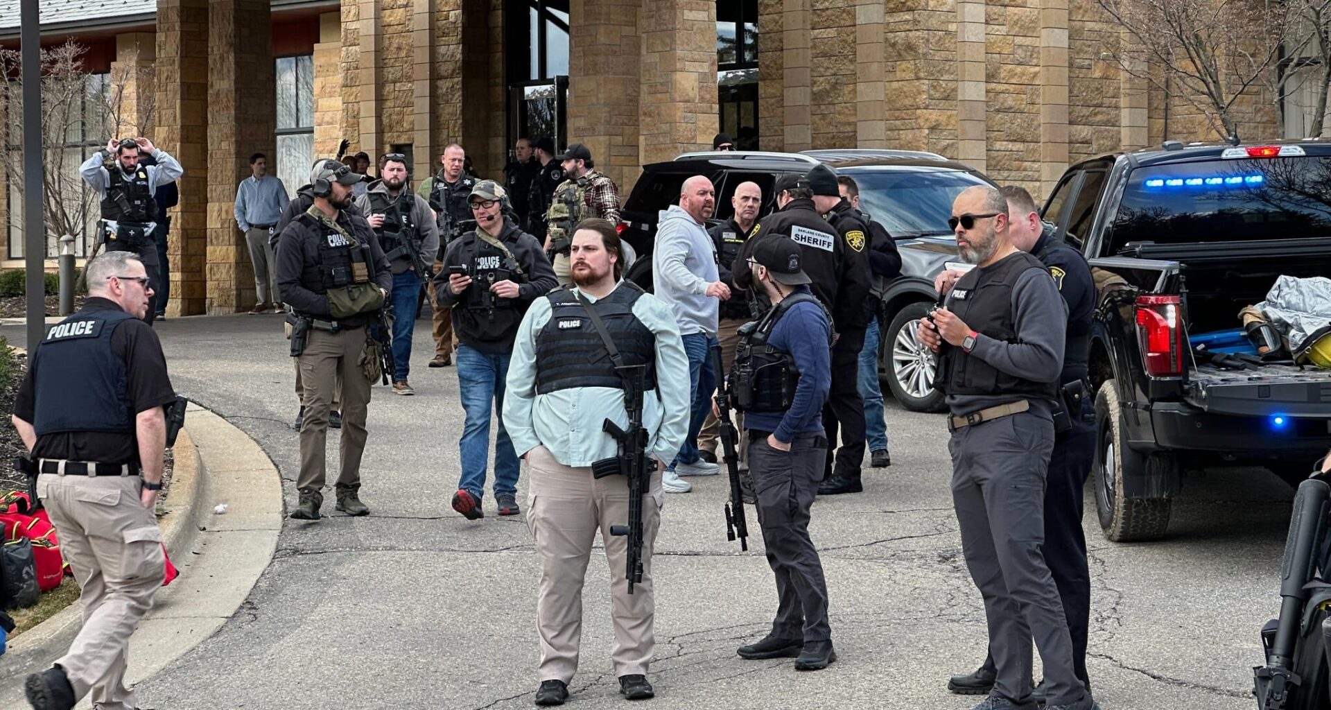 Gunman rams vehicle into Michigan synagogue and preschool before being shot dead