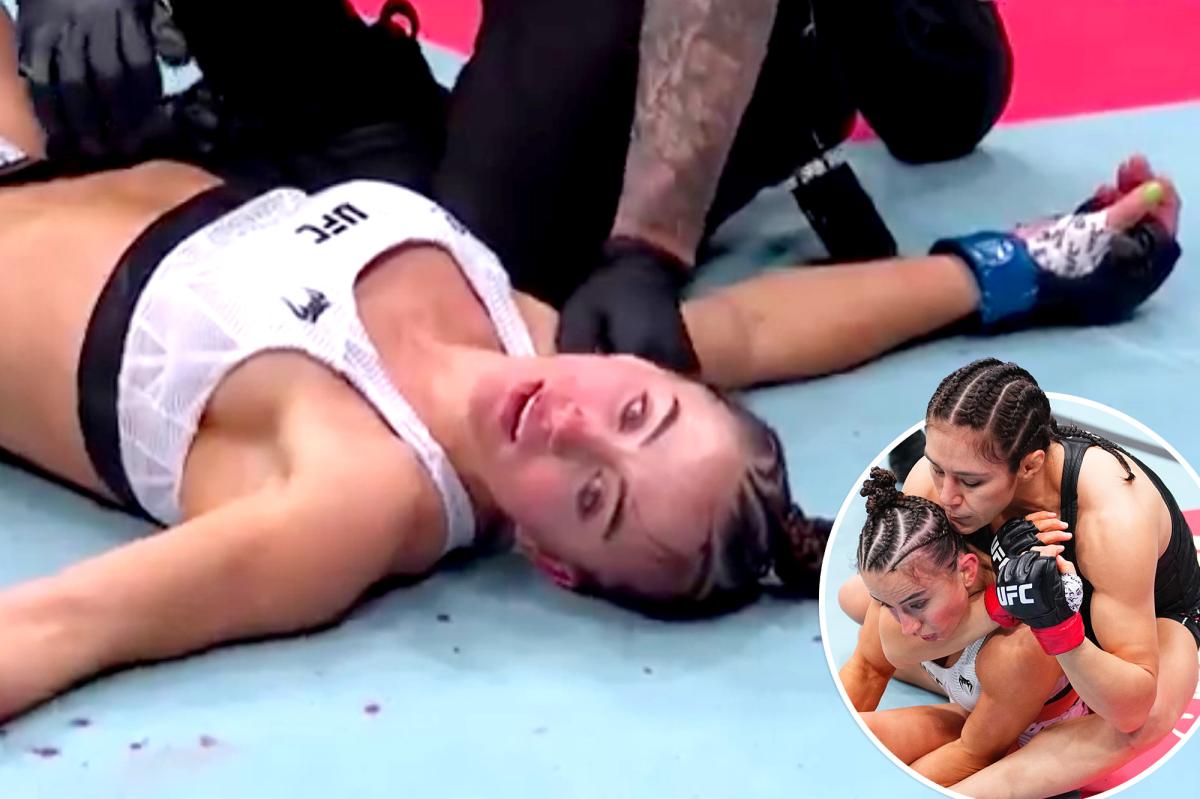 The frightening moment UFC's Maycee Barber gets knocked out — then choked out
