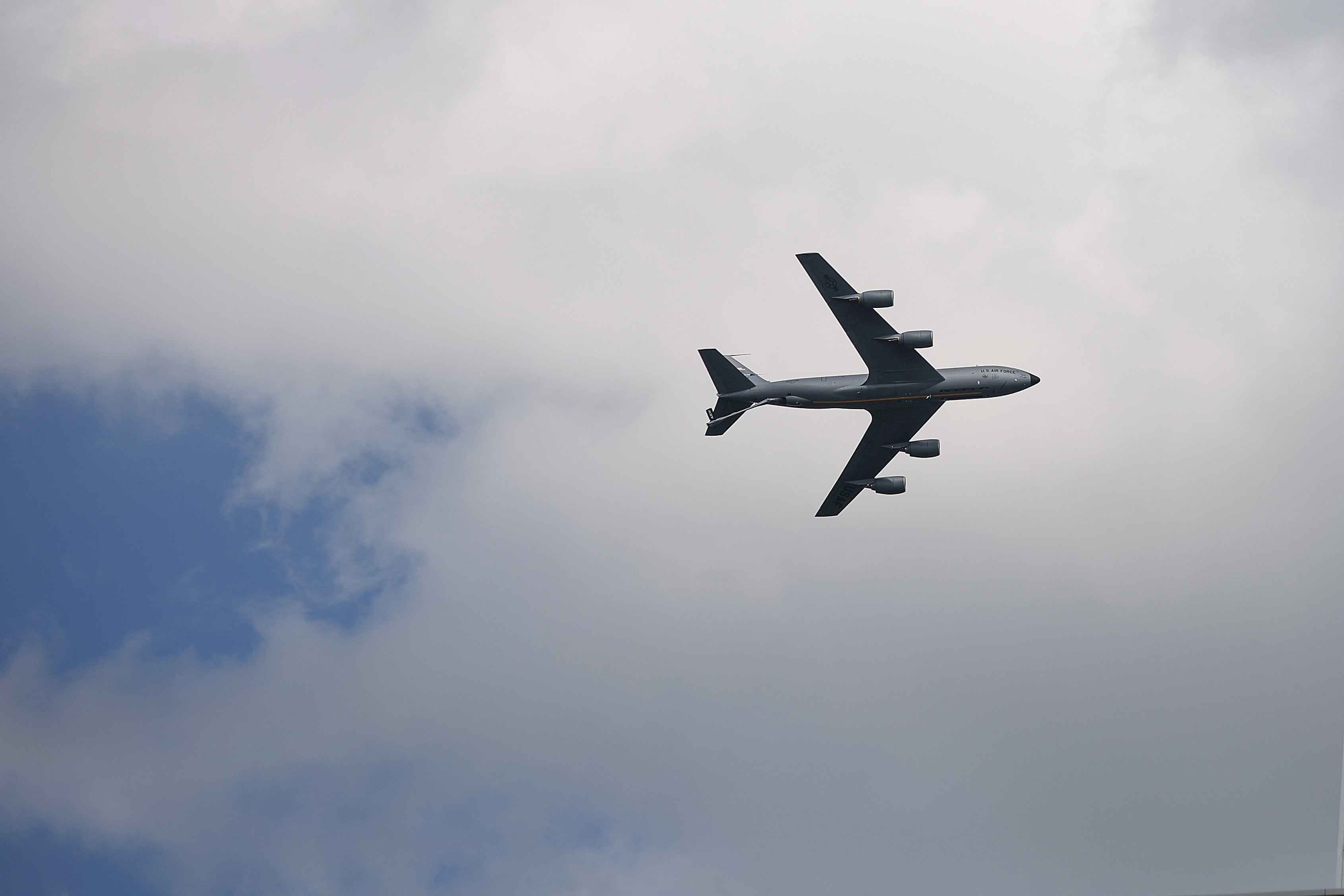 Six crew members were killed on a KC-135 refueling aircraft that went down in western Iraq, U.S. Central Command confirmed (stock image of a KC-135)