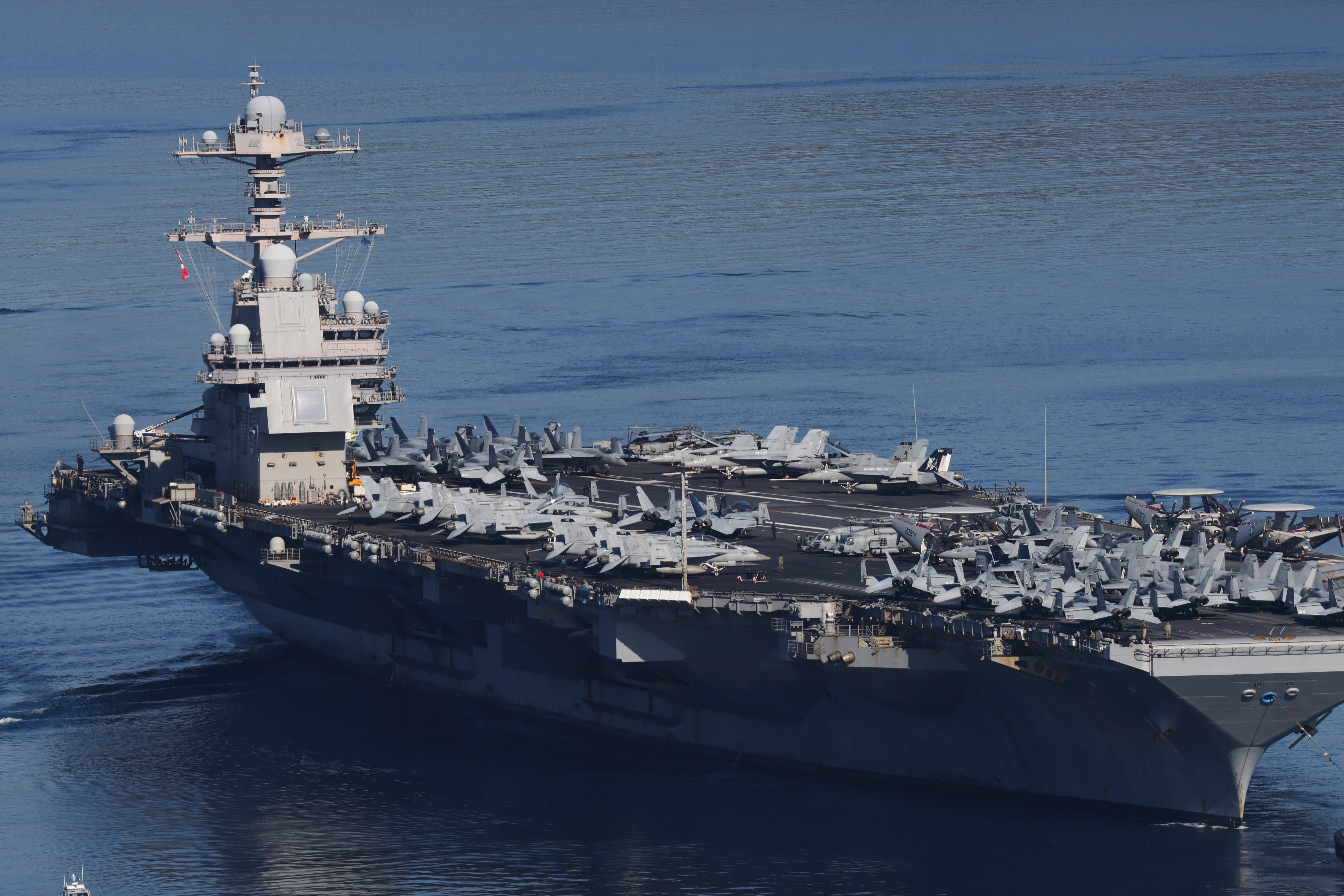 The USS Gerald R Ford warship has been deployed for nine ​months