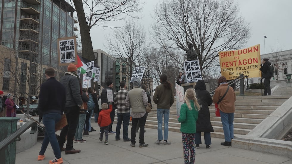 The Party for Socialism and Liberation held a separate protest at the Wisconsin State Capitol...