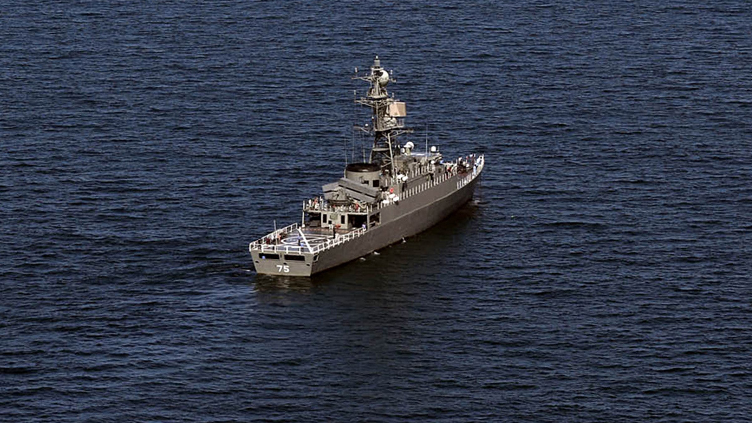 The Iranian frigate Iris Dena has been sunk off Sir Lanka’s coast (file photo)