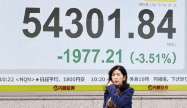Asian shares extend losses as the war with Iran widens and oil surges higher