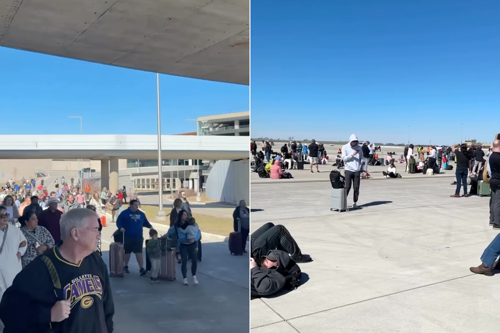 Officials briefly evacuated travelers from the Kansas City International Airport in Missouri on Sunday after an unspecified threat was reported, triggering major disruptions