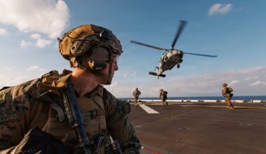 USS Tripoli, embarked 31st Marine Expeditionary Unit arrive in Middle East