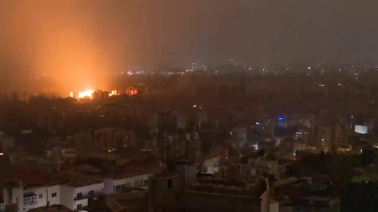 The Israeli military said early Monday it struck more Hezbollah infrastructure in Beirut. Moments before the announcement, a powerful strike hit Beirut&rsquo;s southern suburbs. (AP video by Zakaria Khatib)