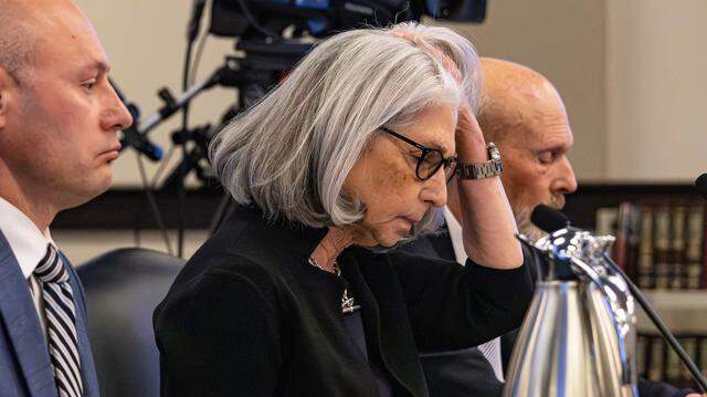 Fayette Circuit Judge Julie Goodman addressed the impeachment committee established to review the petition filed against her in room 131 at the Capitol Annex Building in Frankfort, Ky, on March 16, 2026.