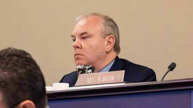 Rep. Jason Nemes listens to testimony from Fayette Circuit Judge Julie Goodman and her legal defense team during her impeachment hearing in room 131 at the Capitol Annex Building in Frankfort, Ky, on March 16, 2026.