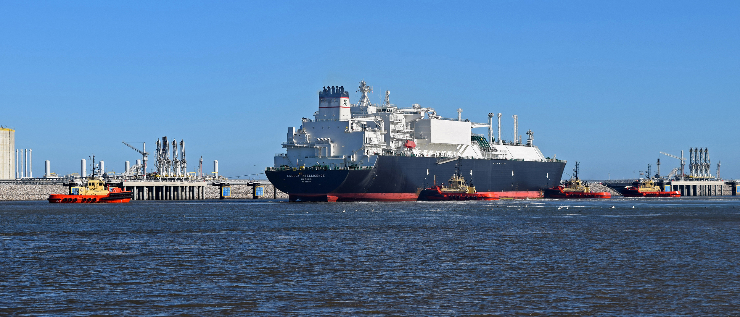 Venture Global’s Calcasieu Pass LNG export terminal in Cameron Parish, La. Credit: Phil McKenna/Inside Climate News