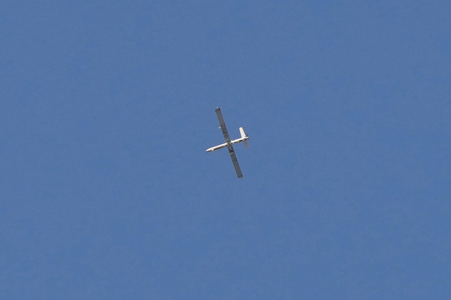 An Israeli drone flies over Dahiyeh, a southern suburb of Beirut, Lebanon.
