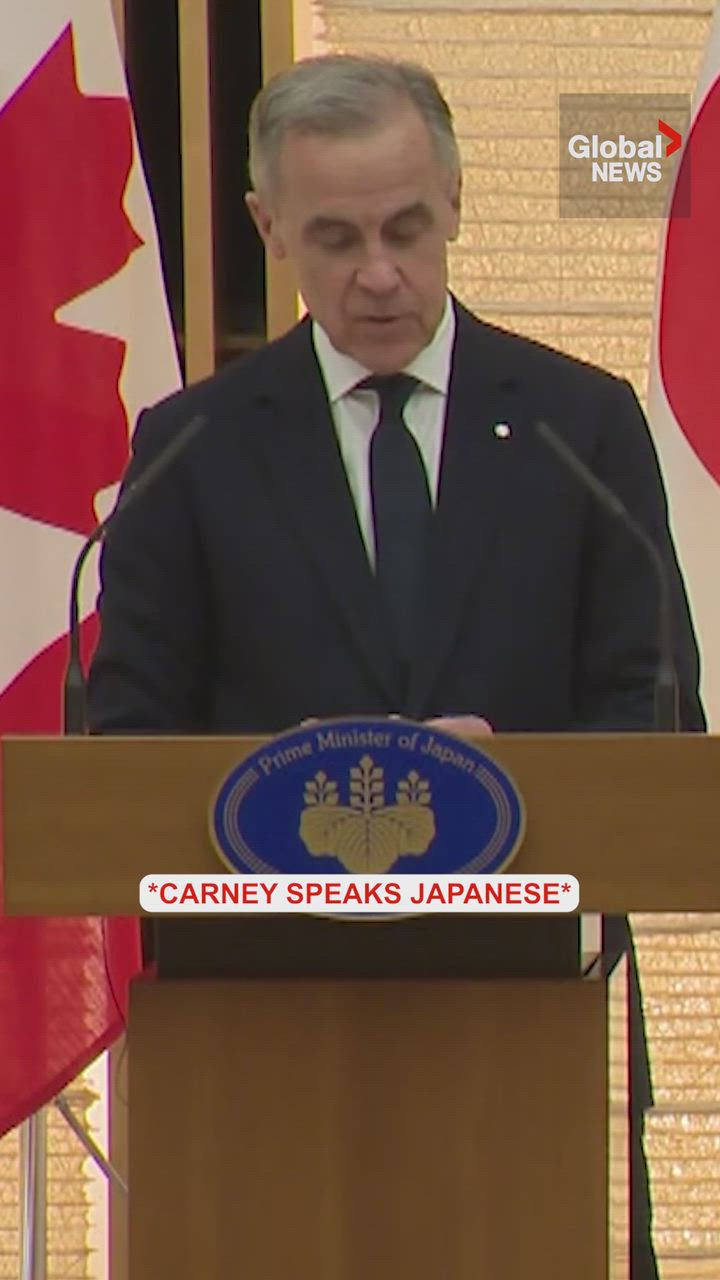Click to play video: 'Carney busts out Japanese in 1st visit with PM Takaichi'