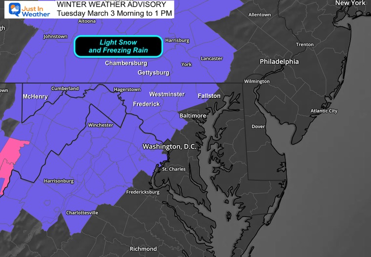Winter Weather Advisory Tuesday