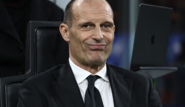 MILAN, ITALY - MARCH 08: AC Milan coach Massimiliano Allegri looks on during the Serie A match between AC Milan and Inter at Giuseppe Meazza Stadium on March 08, 2026 in Milan, Italy. (Photo by Marco Luzzani/Getty Images)