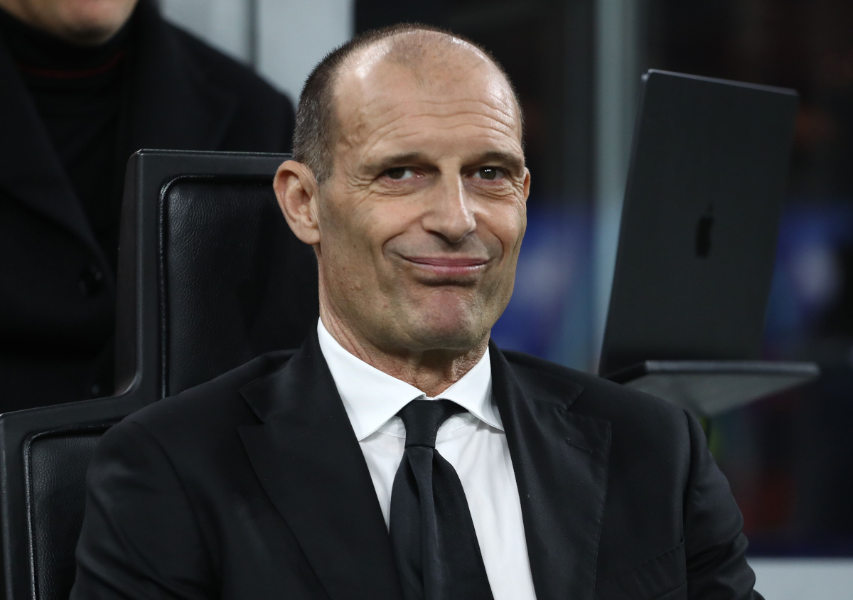 MILAN, ITALY - MARCH 08: AC Milan coach Massimiliano Allegri looks on during the Serie A match between AC Milan and Inter at Giuseppe Meazza Stadium on March 08, 2026 in Milan, Italy. (Photo by Marco Luzzani/Getty Images)