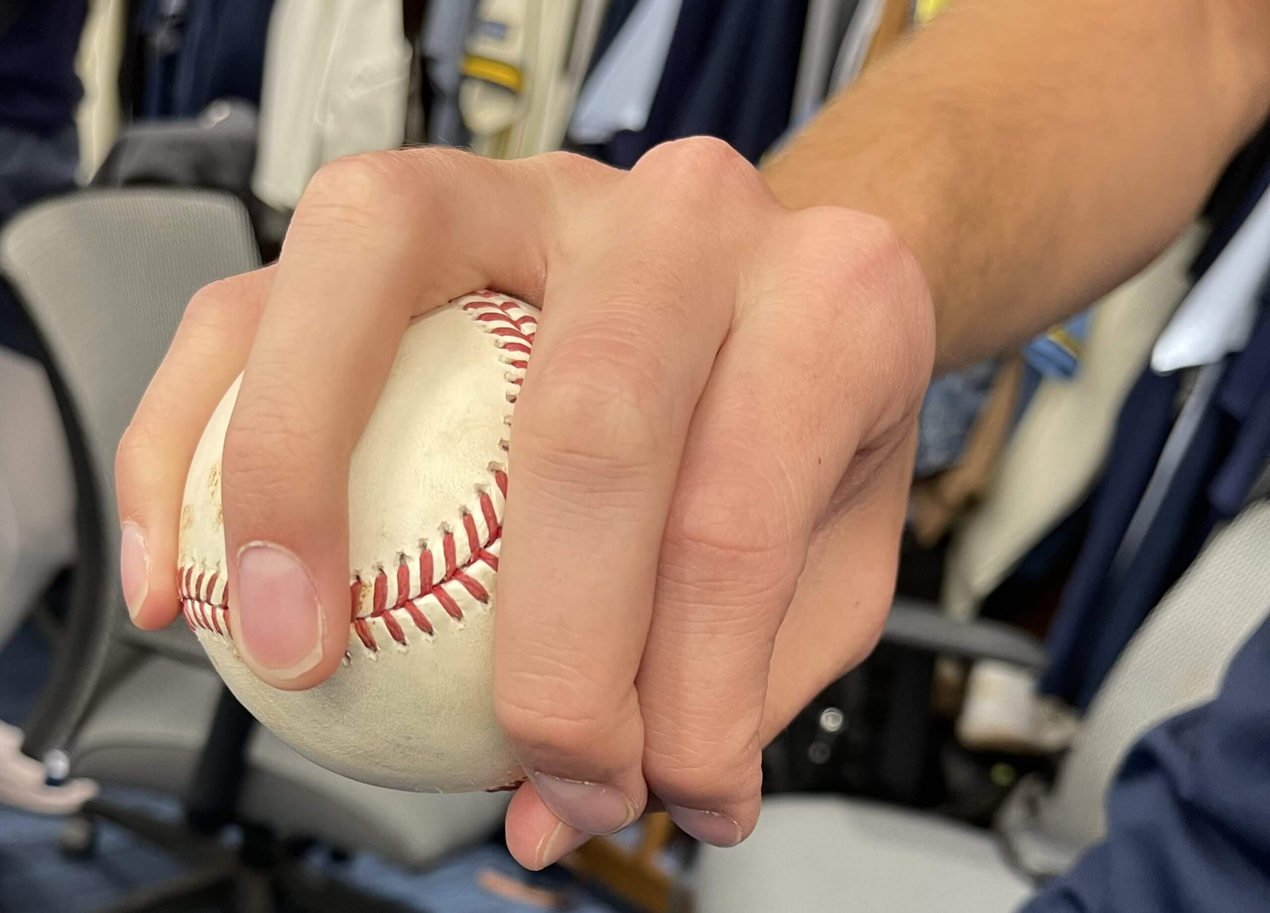 Jacob Misiorowski's changeup grip.