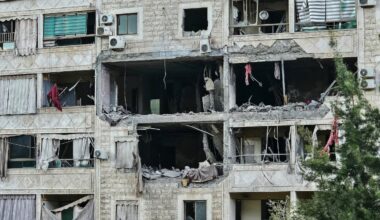 The damage after an overnight Israeli airstrike that targeted an apartment in the Burj al-Barajneh neighbourhood of Beirut's southern suburbs, on March 27.