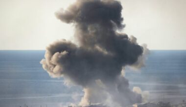 Smoke rises from the site of an Israeli airstrike in Beirut's southern suburbs on March 6, 2026. Fresh strikes rocked Iran and Lebanon on March 6, as Israel vowed to escalate to a new phase in the Middle East war that has spiralled rapidly throughout the region and beyond.