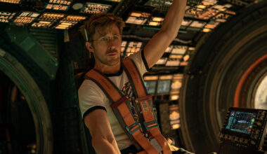 Ryan Gosling sits in a space shuttle in the film "Project Hail Mary."