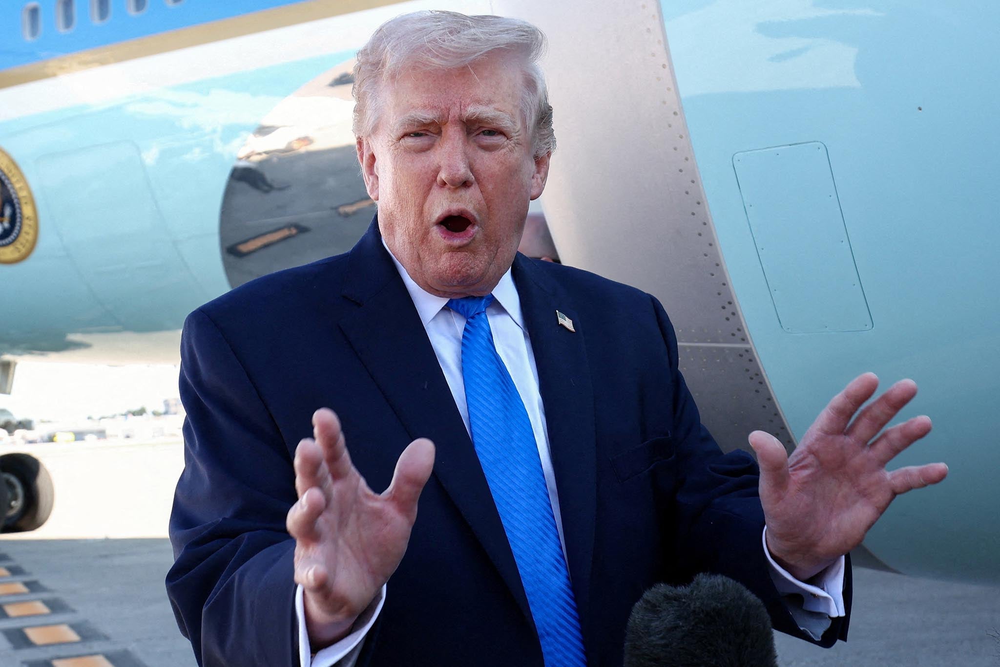 Trump told reporters on Monday that the US and Iran were working to secure peace