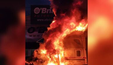 Fiery Saskatoon crash shuts down major roadway in city’s north end - Saskatoon